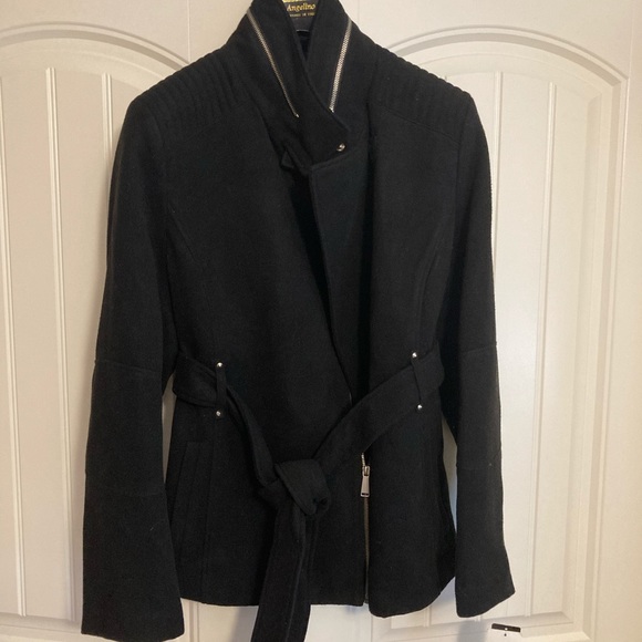 NEW BCBG Paris Black Asymmetrical Short Coat Size XL - Picture 2 of 7